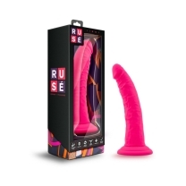 7.5 inch Dildo by Blush in Hot Pink Magenta Fuchsia shown for use by Her or Him