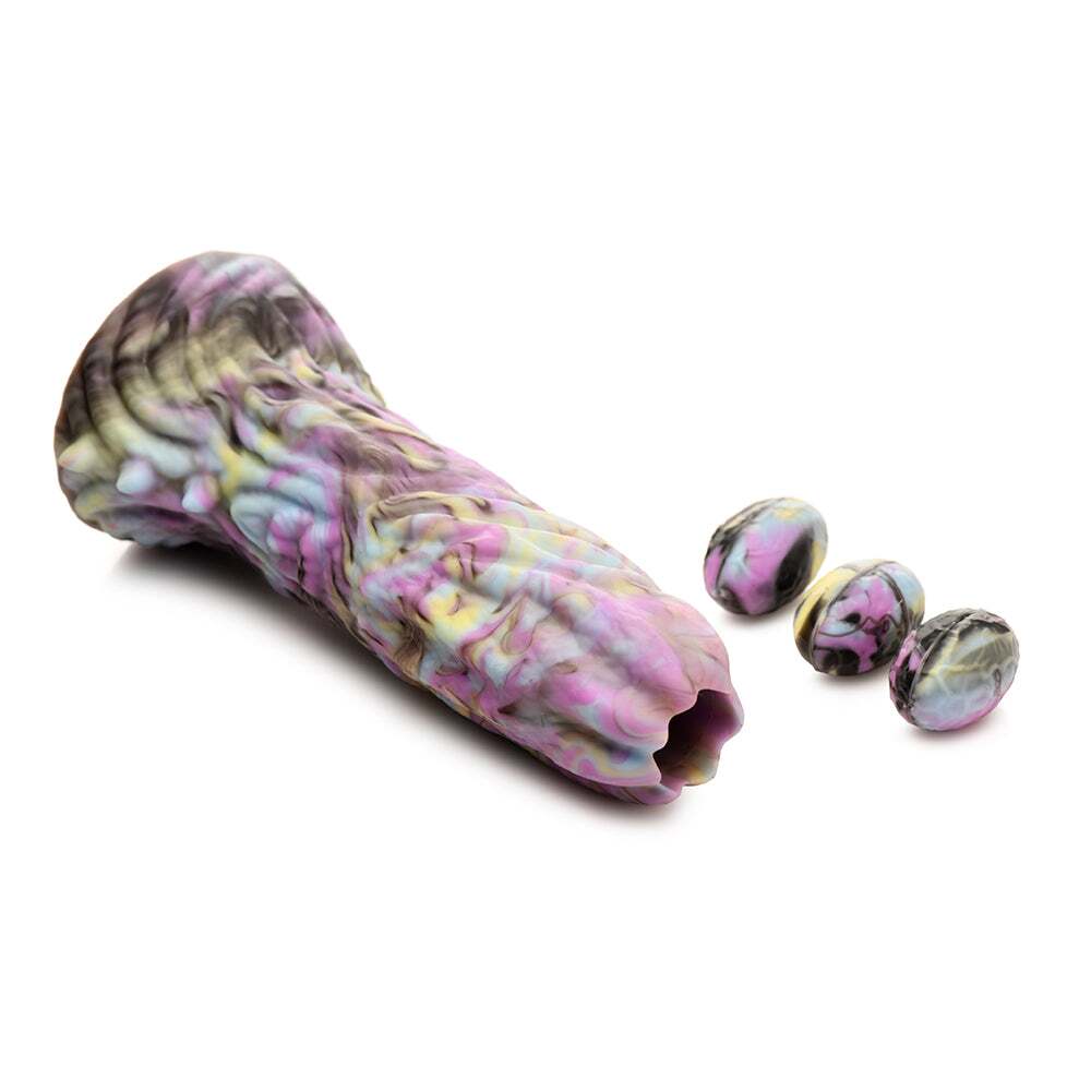 Dildo by XR Brands in Multi-Color displayed for pegging Him or Her