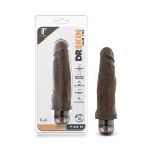 8 inch Dildo Blush Dark Brown Dr Skin Vibe 14 Realistic Vibrating