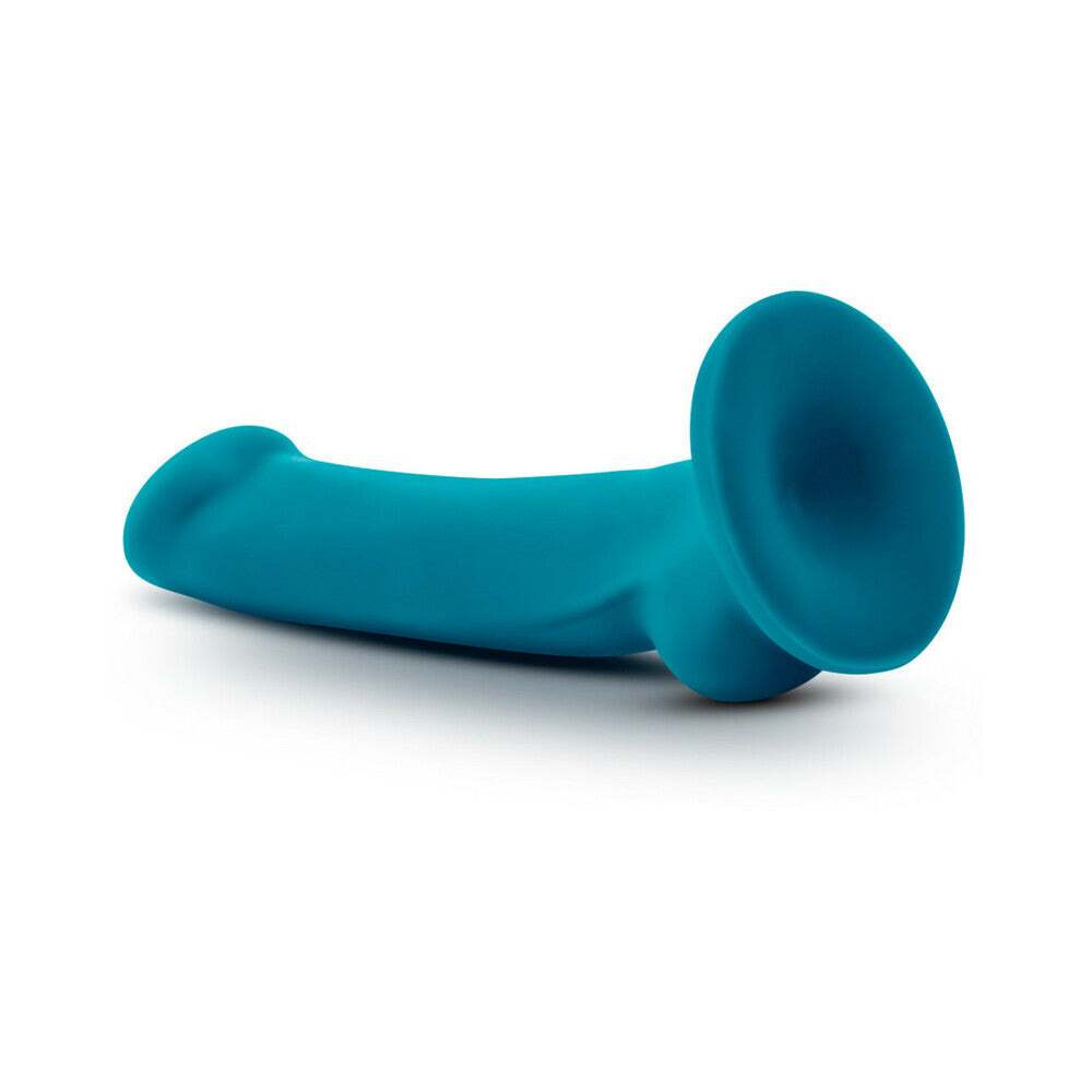 7 inch Dildo by Blush in Teal Turquoise Aqua shown for pegging Her or Him
