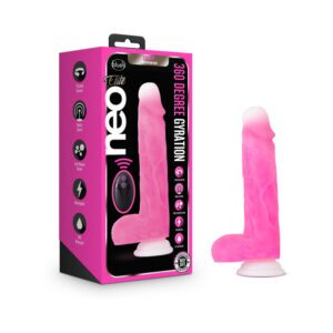 8 inch Dildo Blush Hot Pink Magenta Fuchsia Neo Elite Roxy Silicone Gyrating with Balls