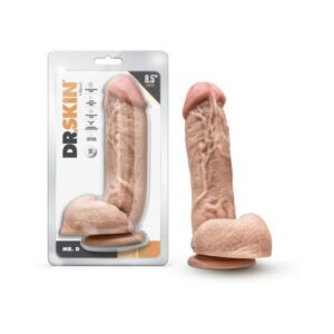 8.5 inch Dildo Blush Vanilla Ivory Beige Dr Skin Mr D with Balls Beige