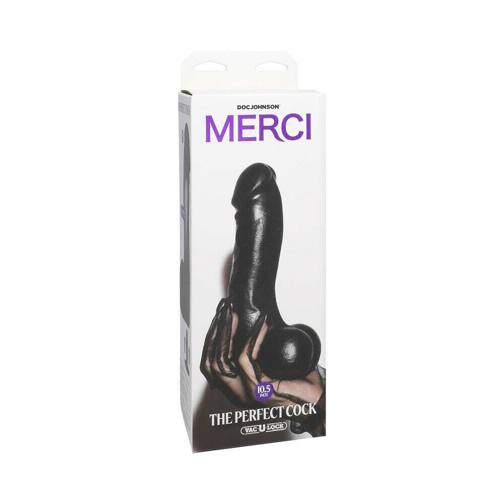 10.5 inch Dildo by Doc Johnson in Black shown for use by Her or Him