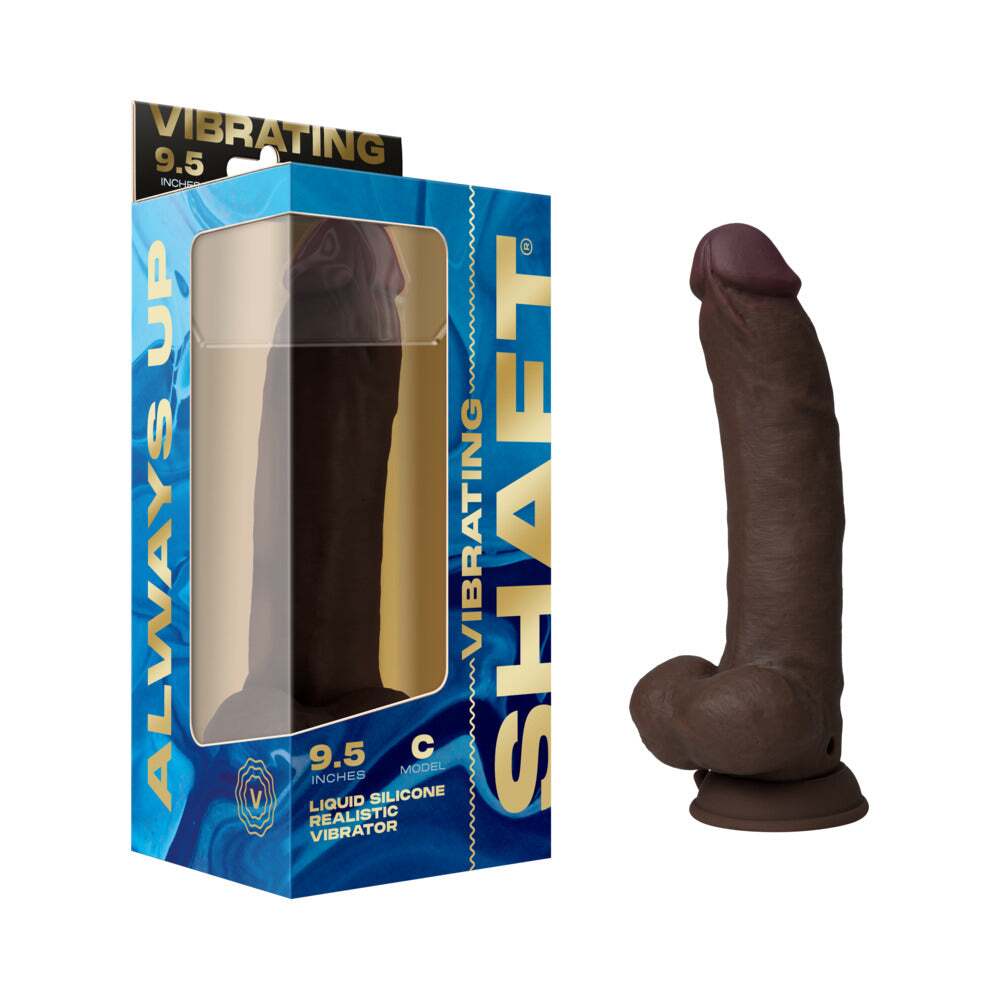 9.5 inch Dildo by Shaft in Brown Chocolate Cocoa shown for use by Her or Him