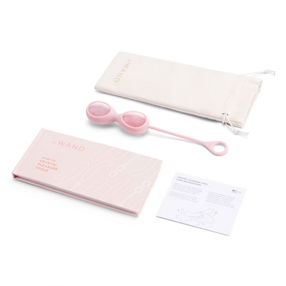 Buy Le Wand Crystal Yoni Eggs Rose Quartz kegel exercise device for pelvic floor muscle strengthening.