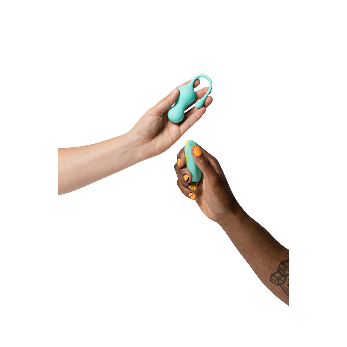Close-up of the Aqua ROMP vibrator for texture detail
