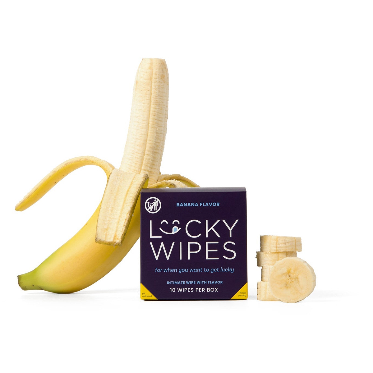 Sweetums Lucky Wipes Banana Flavor 10-Pack intimate cleansers and personal cleansing care by Sweetums.