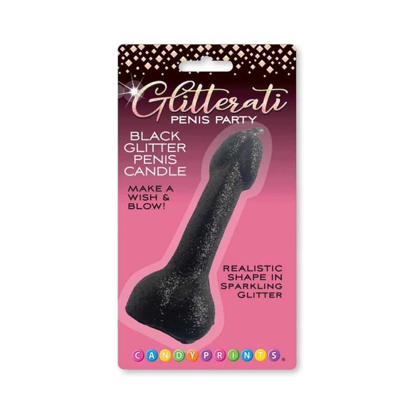 Buy  black glitter penis candle book for her.