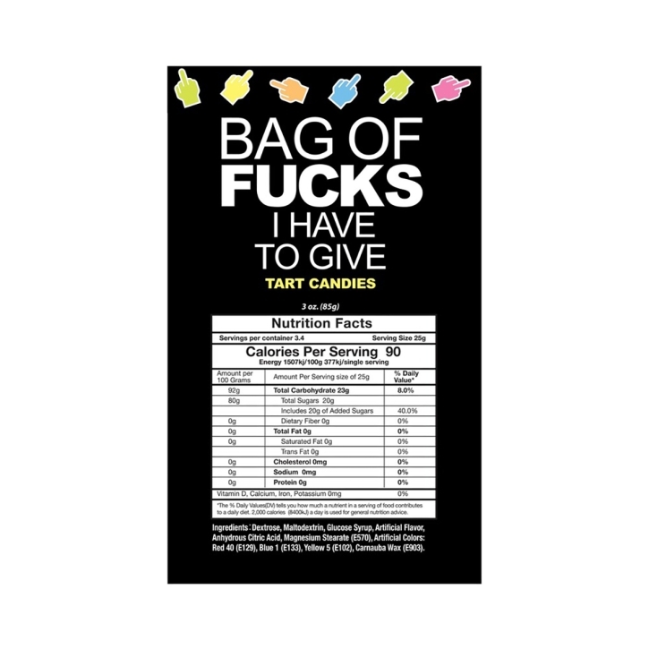 Buy  Bag Of Fucks I Have To Give 3 oz. Bag book for her.