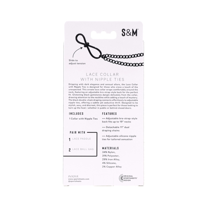 Buy  Sportsheets Sex & Mischief Lace Collar with Nipple Ties book for her.