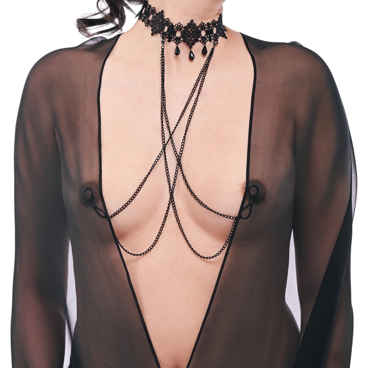 Buy  Sportsheets Sex & Mischief Lace Collar with Nipple Ties book for her.