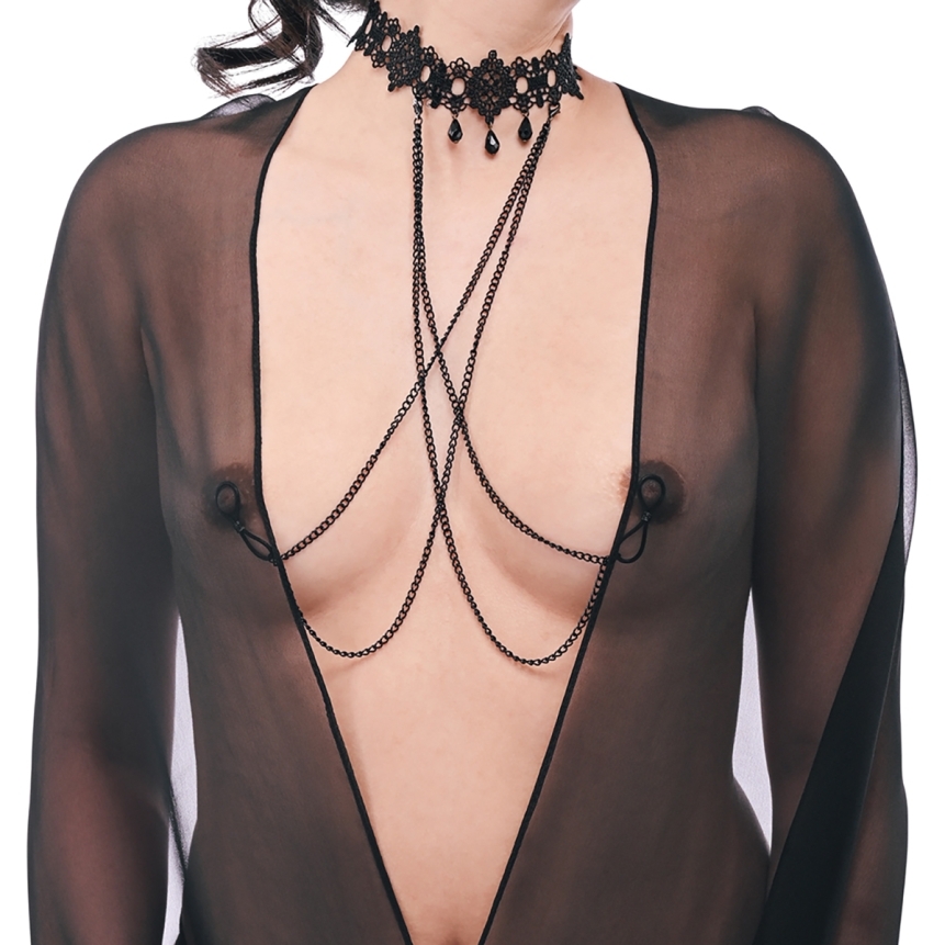 Buy  sportsheets sex & mischief lace collar with nipple ties book for her.