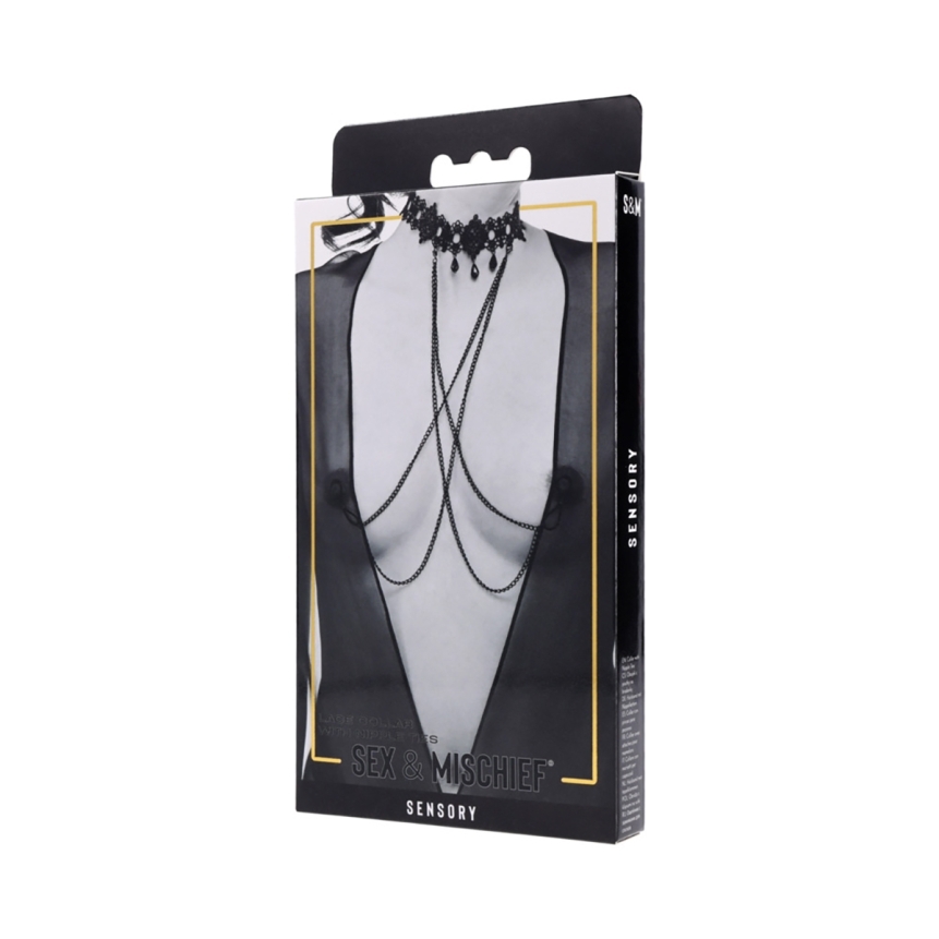 Buy  sportsheets sex & mischief lace collar with nipple ties book for her.