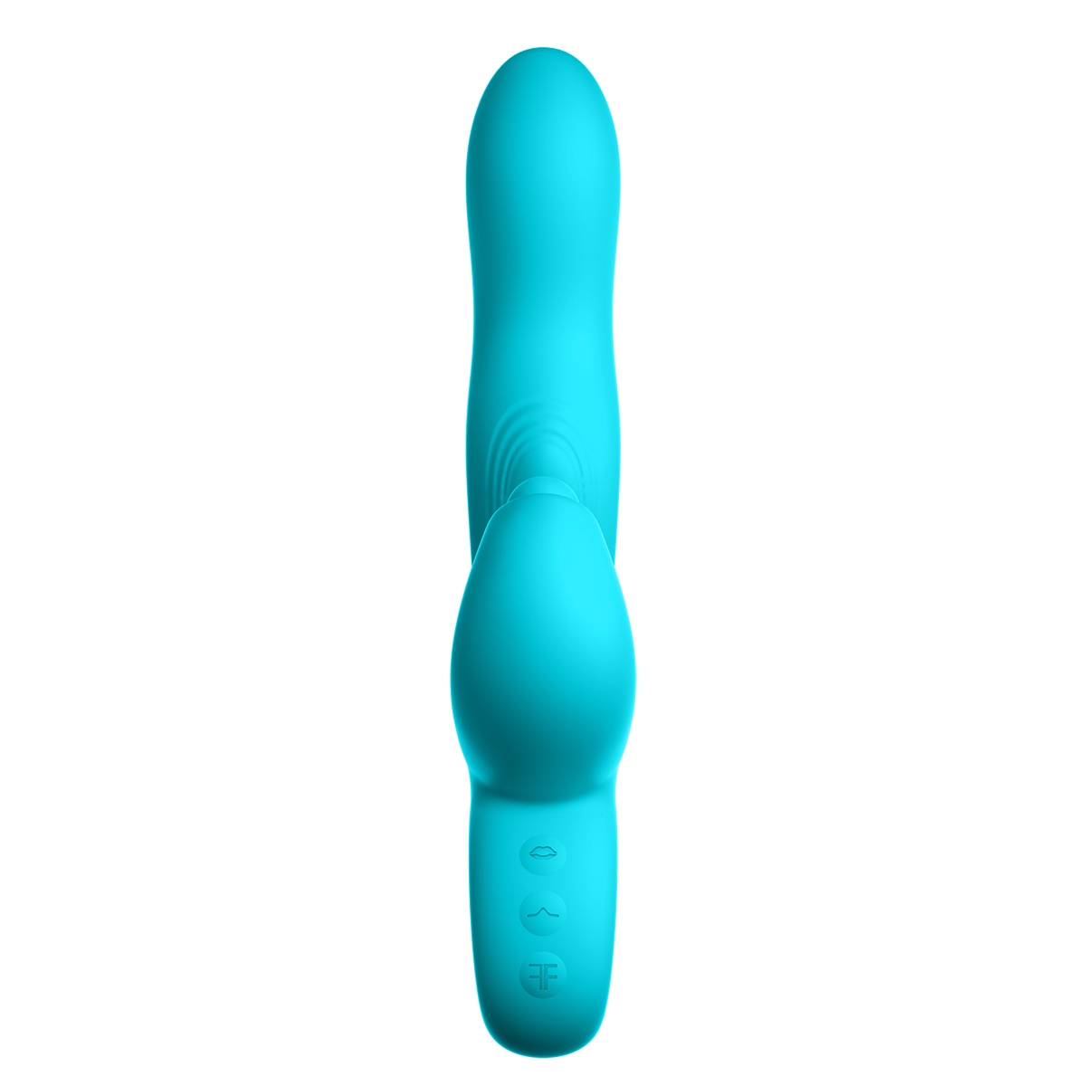 Lifestyle shot featuring the Aqua Femme Funn vibrator beside the bed