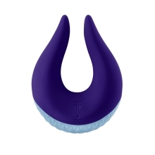 Purple Femme Funn vibrator Volea shown in hand for scale