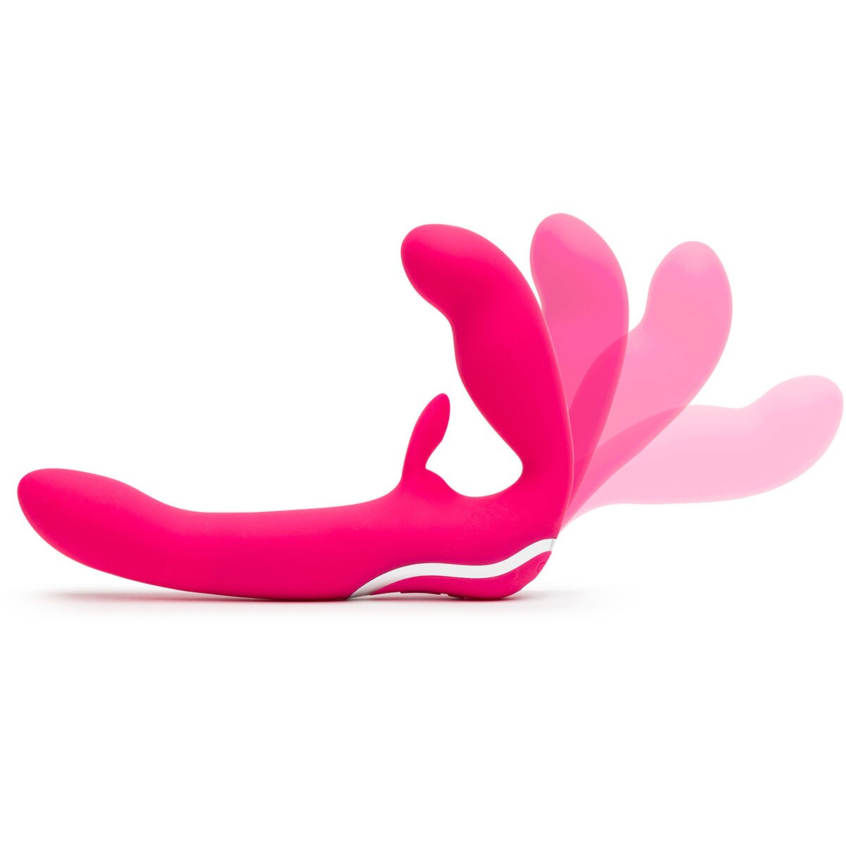 Close-up of the Pink Happy Rabbit vibrator for texture detail