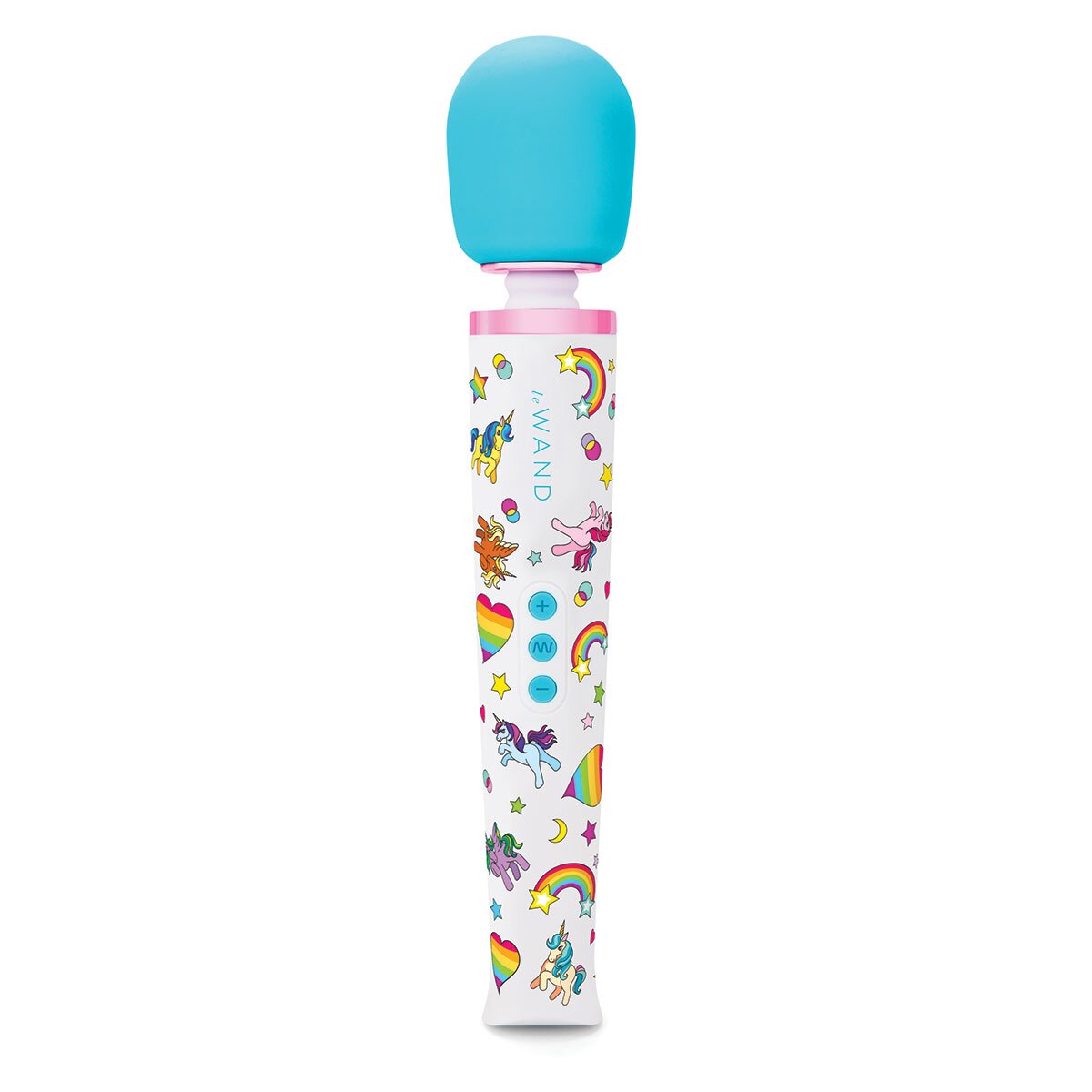 Le Wand vibrator Limited Edition Unicorn Set shown in hand for scale