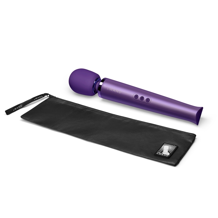 Close-up of the Purple Le Wand vibrator for texture detail