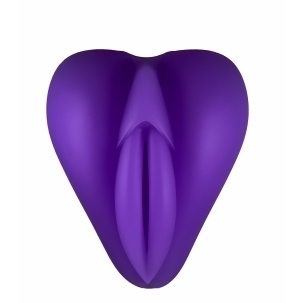 Purple Banana Pants vibrator Lippi by shown in hand for scale
