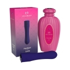 Purple Lola Milani vibrator Mystique Dark shown in hand for scale