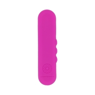 Pink Sportsheets vibrator SS Pivot Flat shown in hand for scale