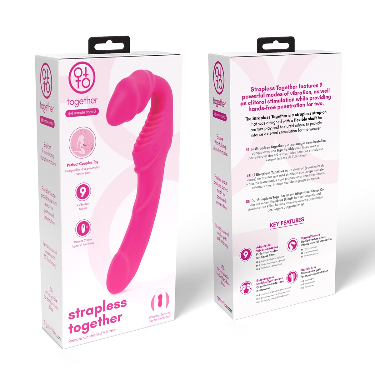 Close-up of the  Together Vibe vibrator for texture detail