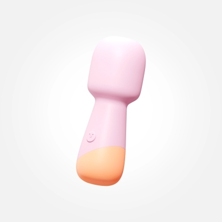 VUSH vibrator Peachy Mini shown in hand for scale