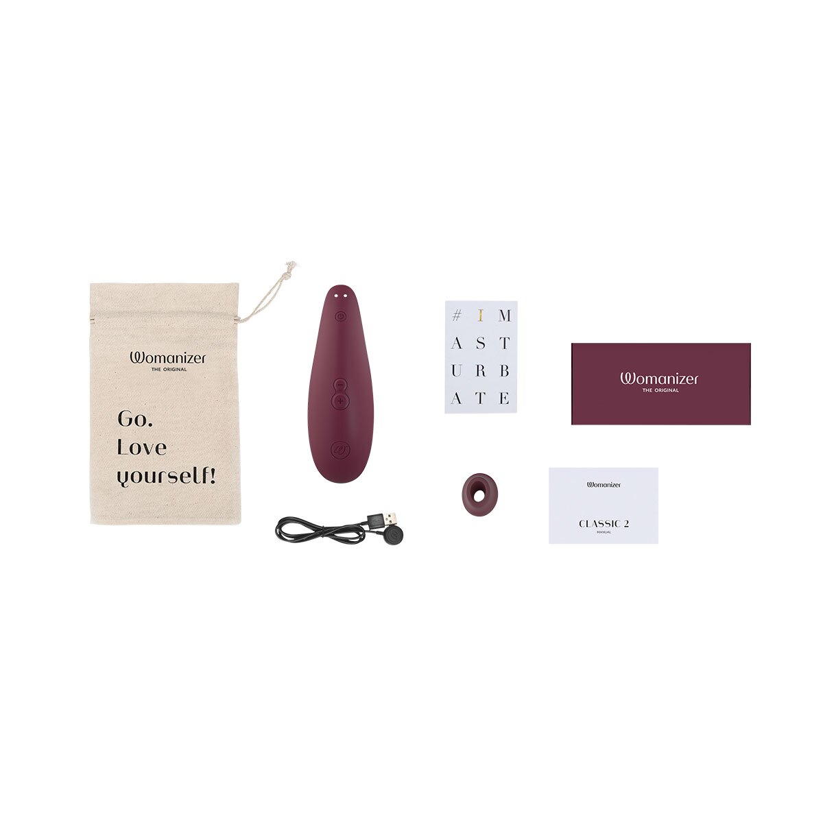 Angled view of the  Womanizer vibrator designed for intimate use