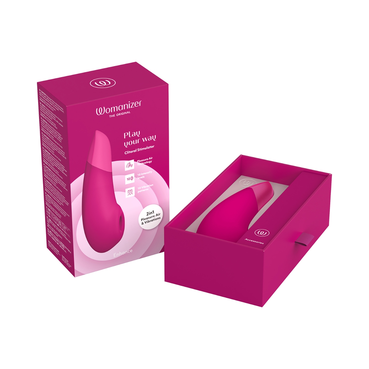 Close-up of the Pink Womanizer vibrator for texture detail