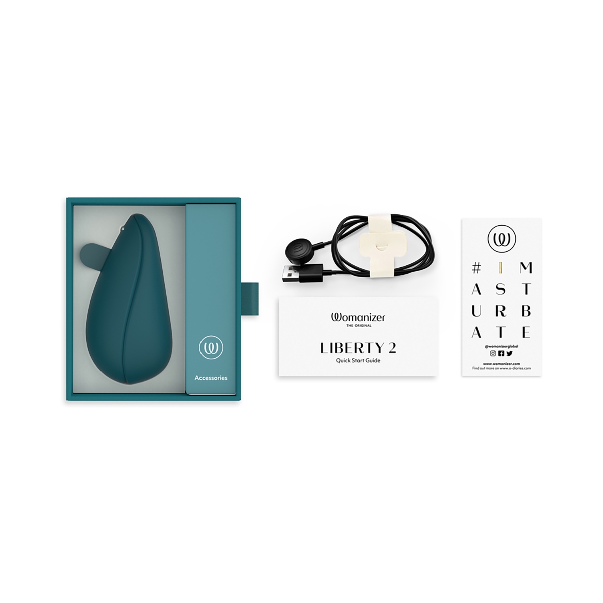 Angled view of the  Womanizer vibrator designed for intimate use