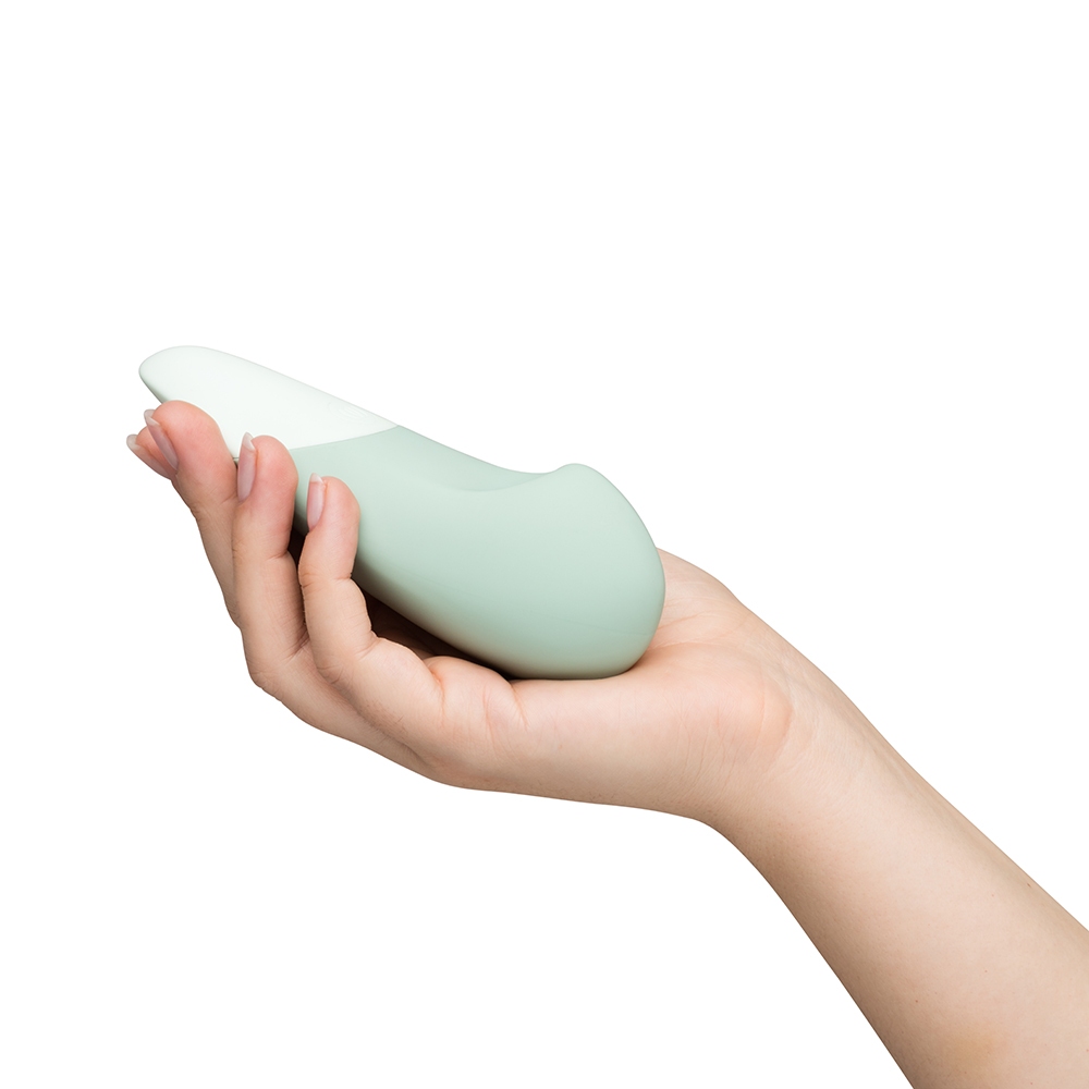 Angled view of the  Womanizer vibrator designed for intimate use