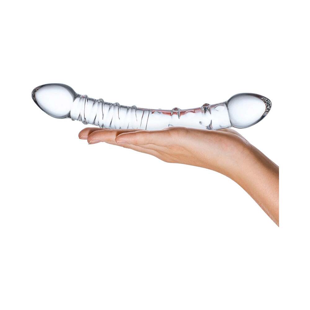 10 inch Dildo by Electric Eel in Clear shown for pegging Her or Him