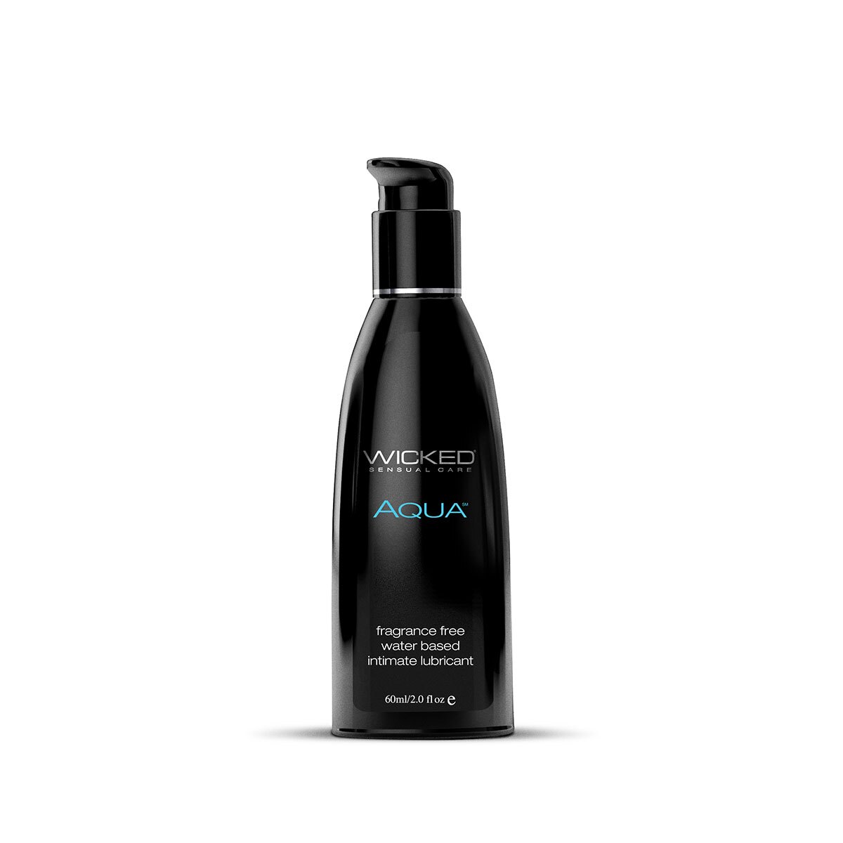 Bottle of 2 oz Water Based Lube Wicked Sensual Care showing clean, lightweight formula