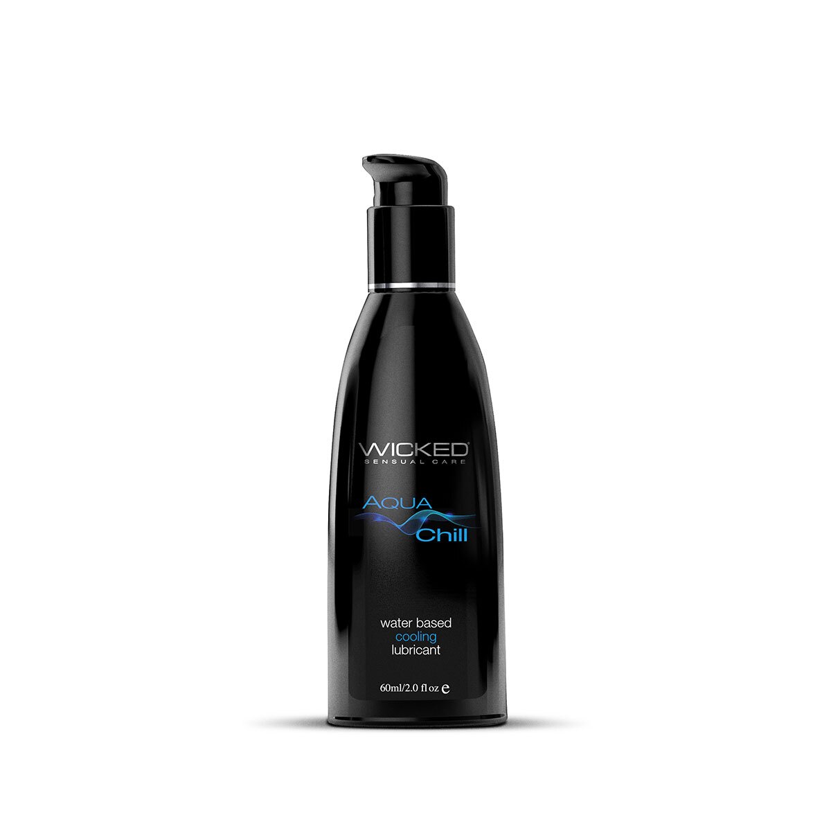 Bottle of 2 oz Water Based Lube Wicked Sensual Care showing clean, lightweight formula
