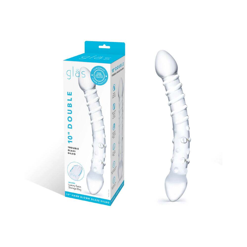 10 inch Dildo by Electric Eel in Clear shown for use by Her or Him