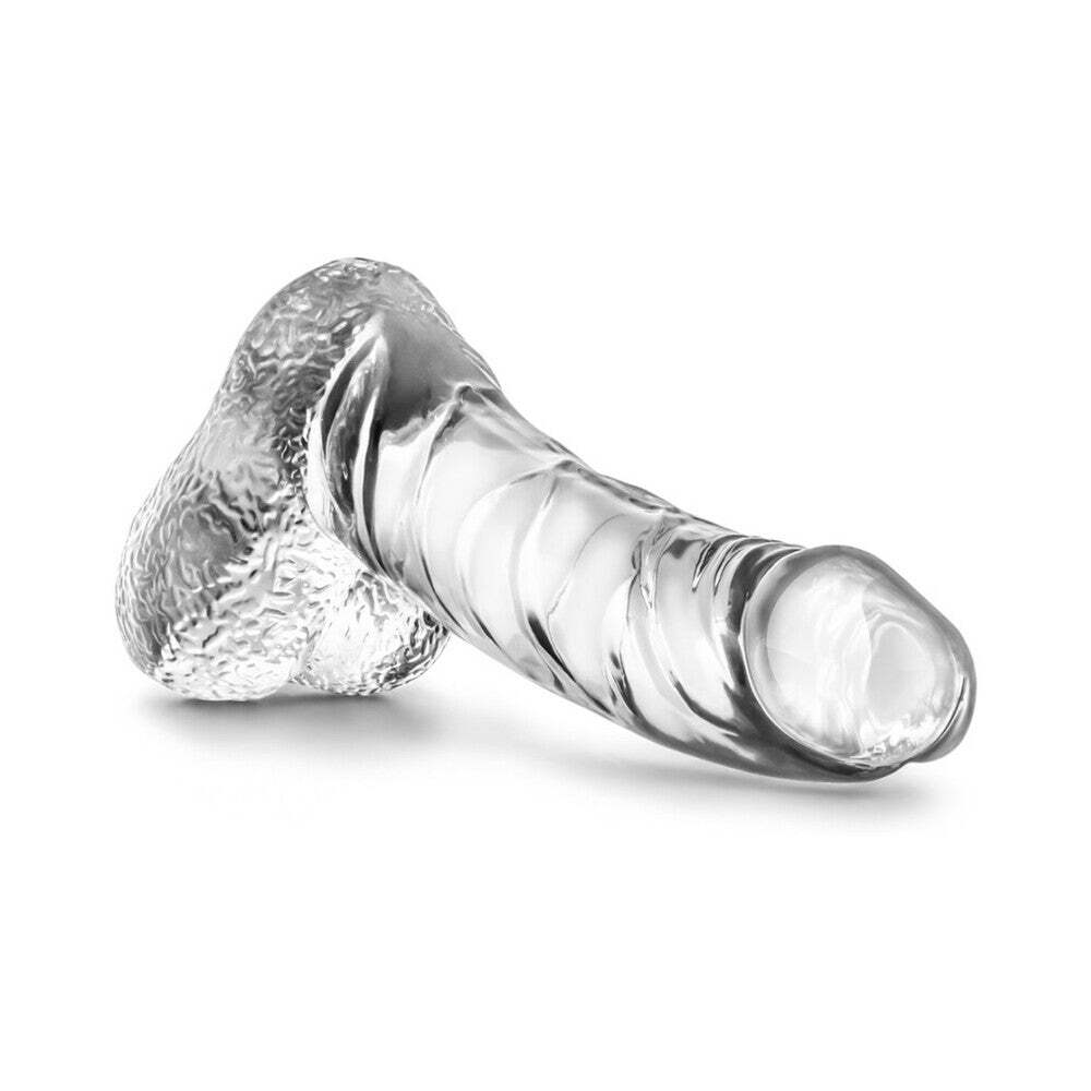 5.5 inch Dildo by Blush in Clear shown for pegging Her or Him