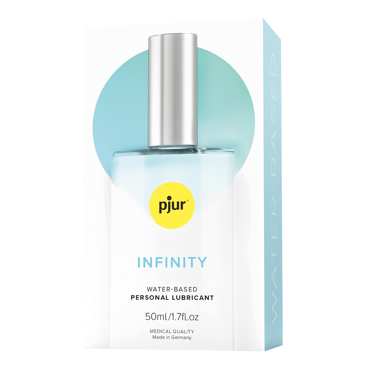 Close-up of 50 ml Water Based Lube by Pjur with gentle, toy-safe texture