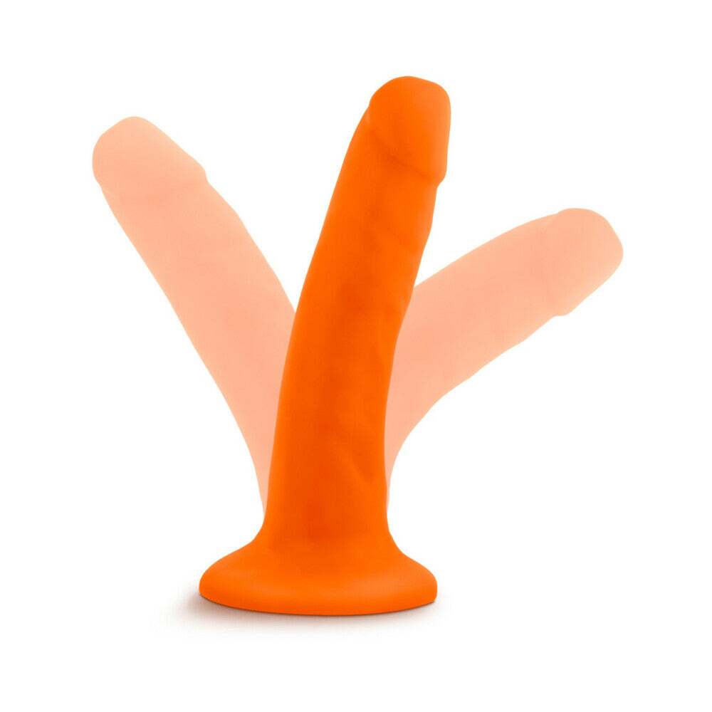 6 inch Dildo by Blush in Orange displayed for pegging Him or Her