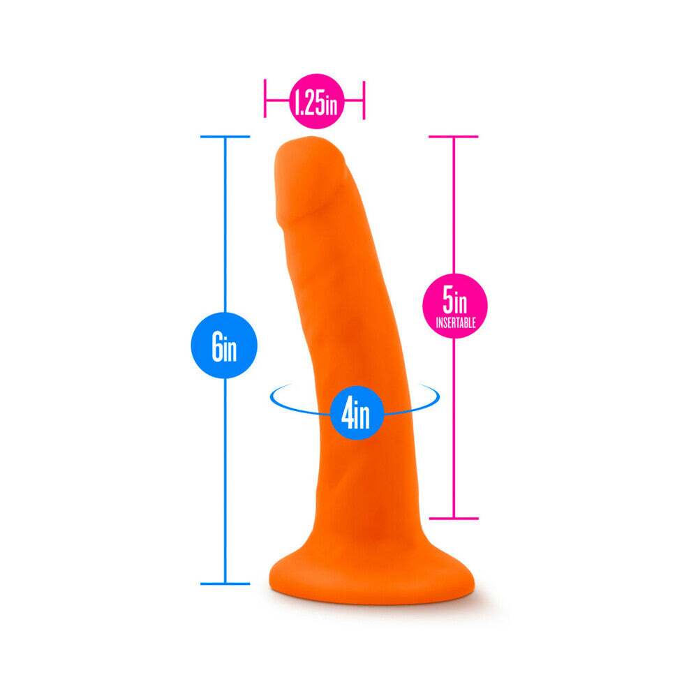 6 inch Dildo from Blush in Orange pictured for anal pleasure for Her or Him