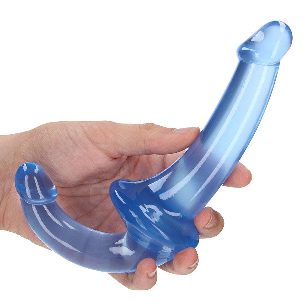 6 inch Dildo by Shots in Blue shown for pegging Her or Him