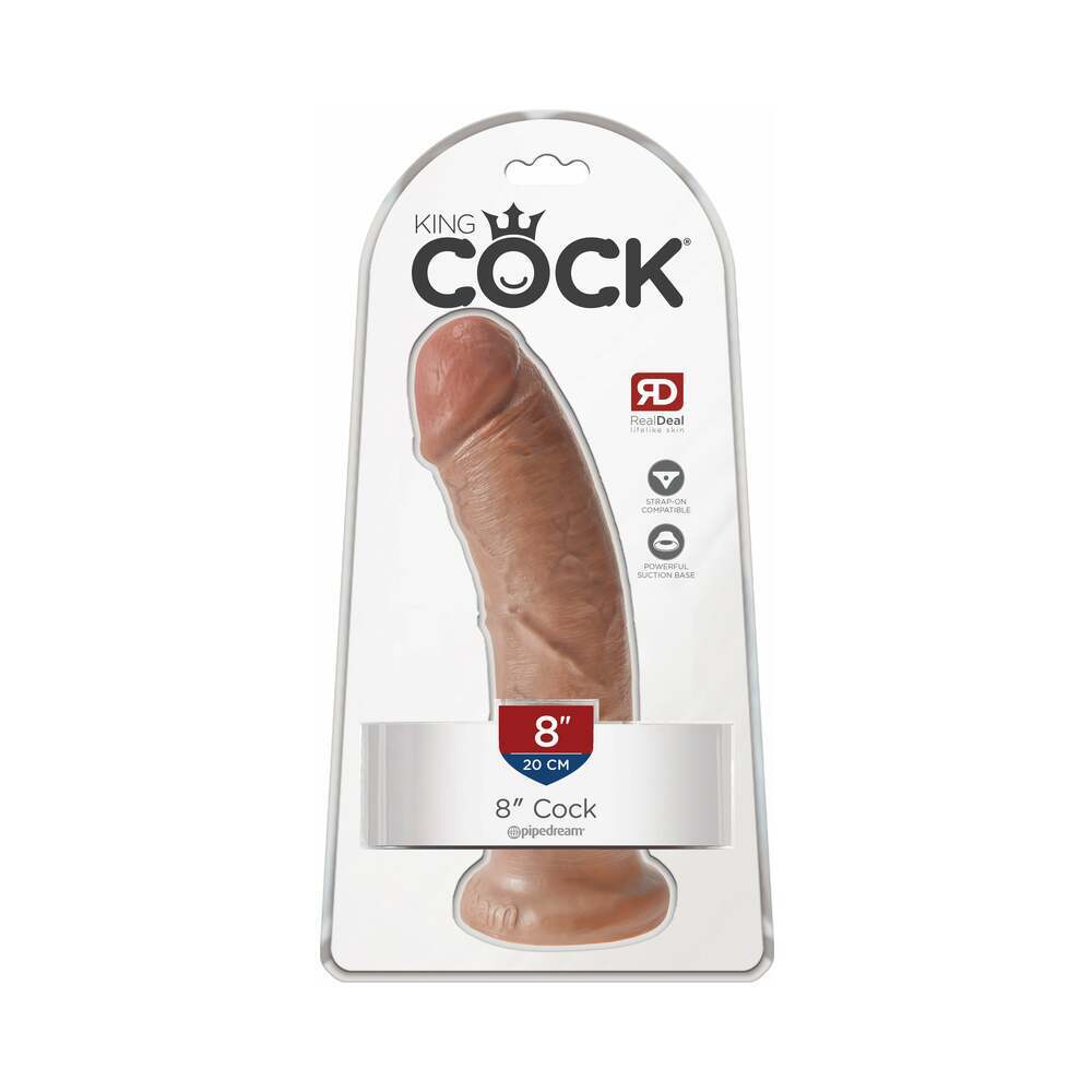 8 inch Dildo by Pipedream in Tan Light Brown Mocha shown for use by Her or Him