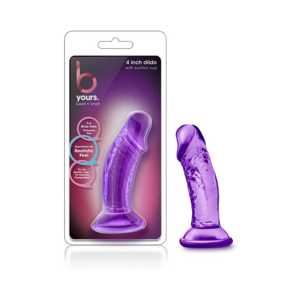 4 inch Dildo by Blush in Purple shown for use by Her or Him