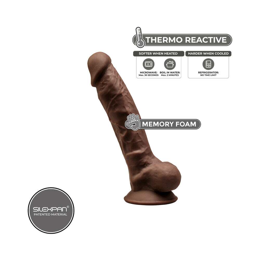 7 inch Dildo by Doc Johnson in Brown Chocolate Cocoa displayed for pegging Him or Her
