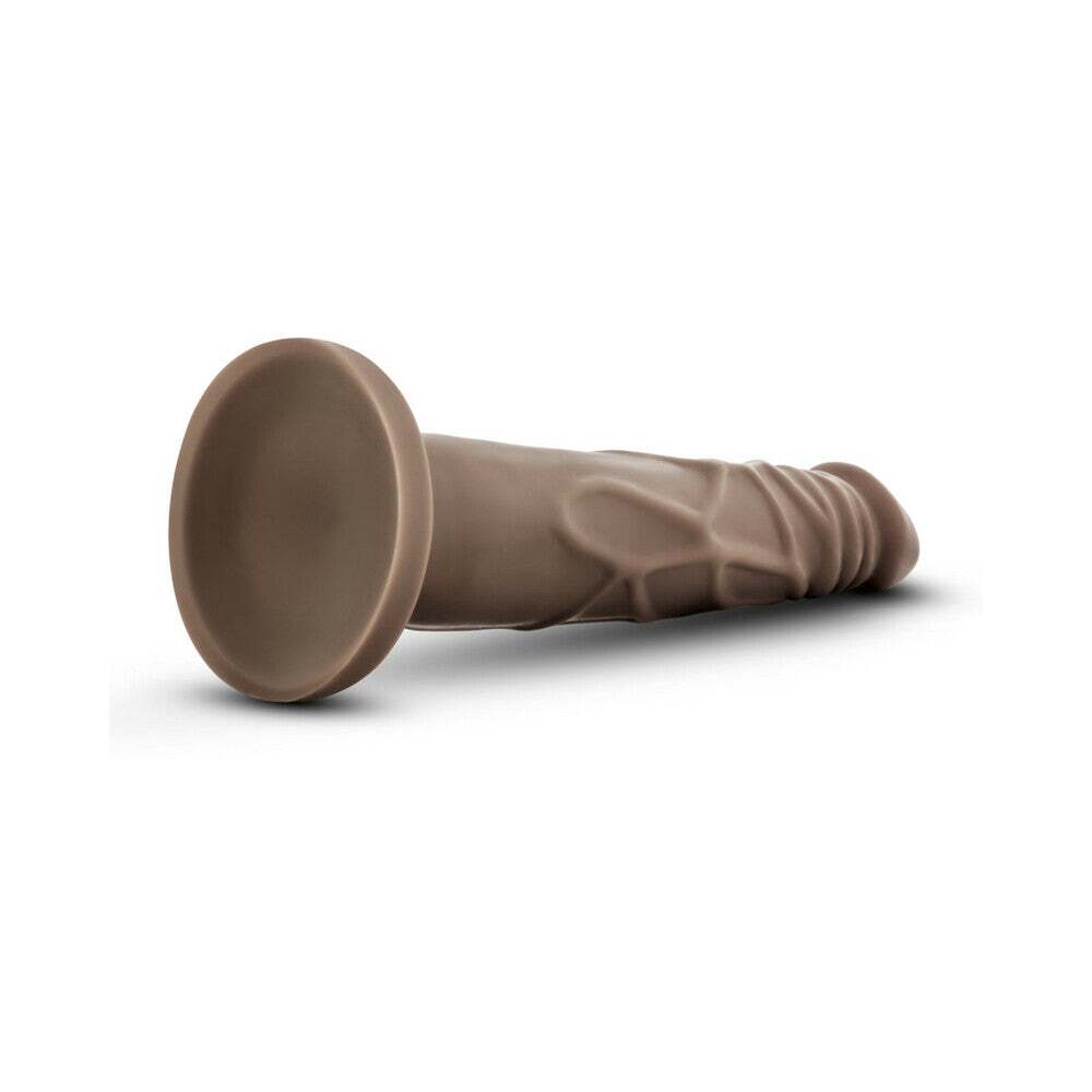 7.5 inch Dildo by Blush in Dark Brown shown for pegging Her or Him