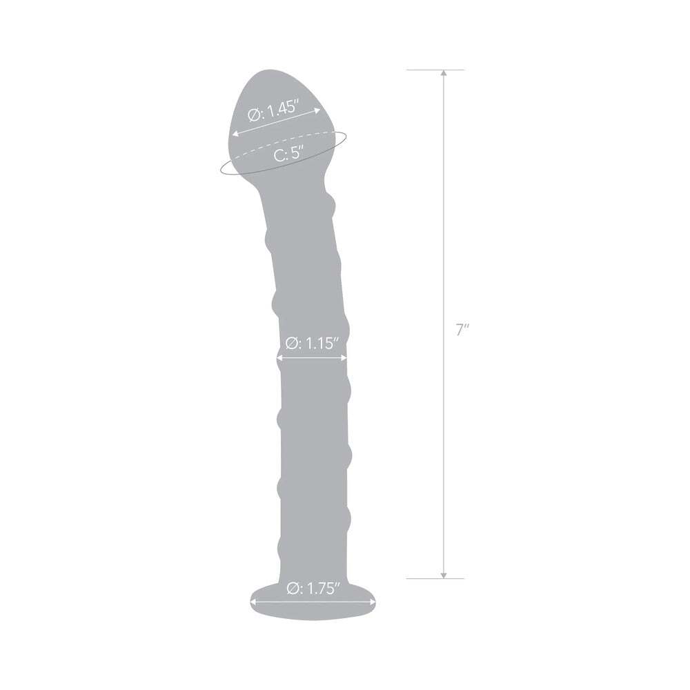 7.5 inch Dildo by Electric Eel in Clear displayed for pegging Him or Her