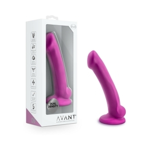7 inch Dildo by Blush in Hot Pink Magenta Fuchsia shown for use by Her or Him