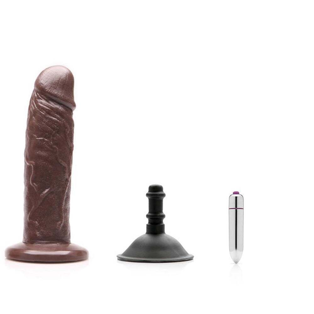 Dildo by Tantus in Tan Light Brown Mocha shown for use by Her or Him