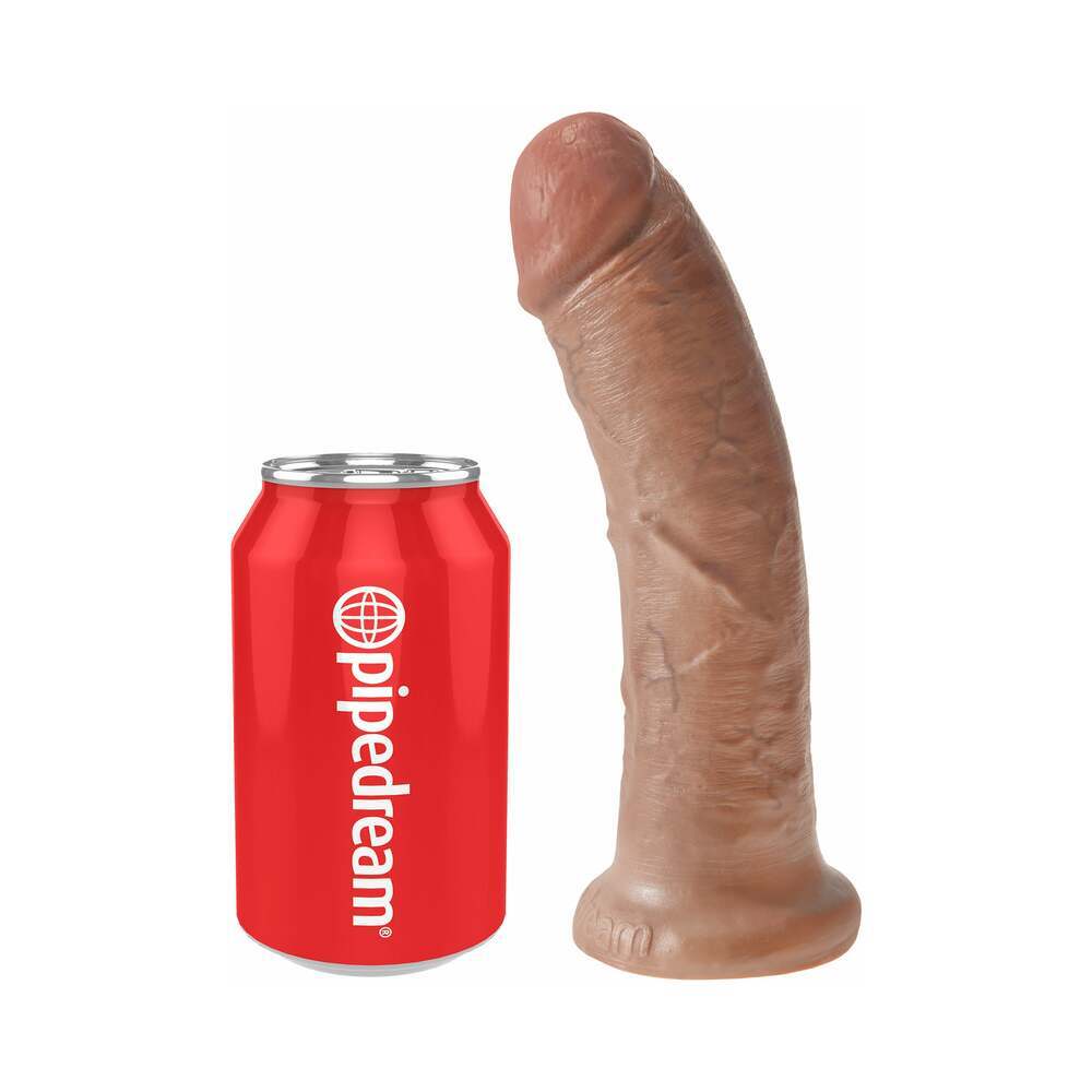 8 inch Dildo by Pipedream in Tan Light Brown Mocha shown for pegging Her or Him