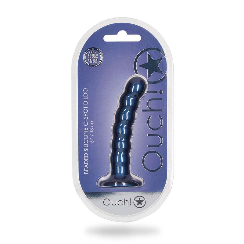 5 inch Dildo by Shots in Blue shown for use by Her or Him