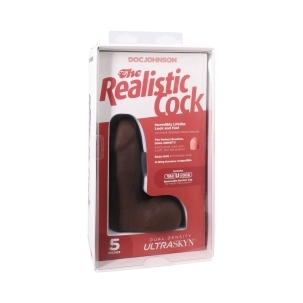 5 inch Dildo by Doc Johnson in Brown Chocolate Cocoa shown for use by Her or Him
